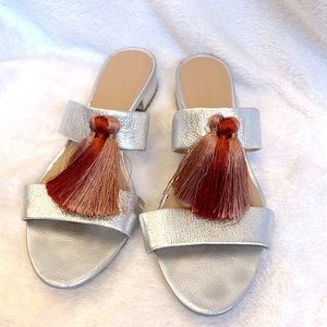 Loeffler Randall Tassel Silver Sandals